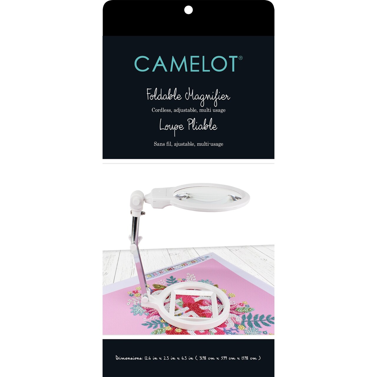 Camelot Dots Foldable Magnifier 12.6"X2.3"X6.3"-Foldable Magnifier
